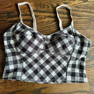Free People black & gray checkered bralette